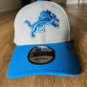 Detriot Lions New Era Light Gray and Bright Blue NFL hat